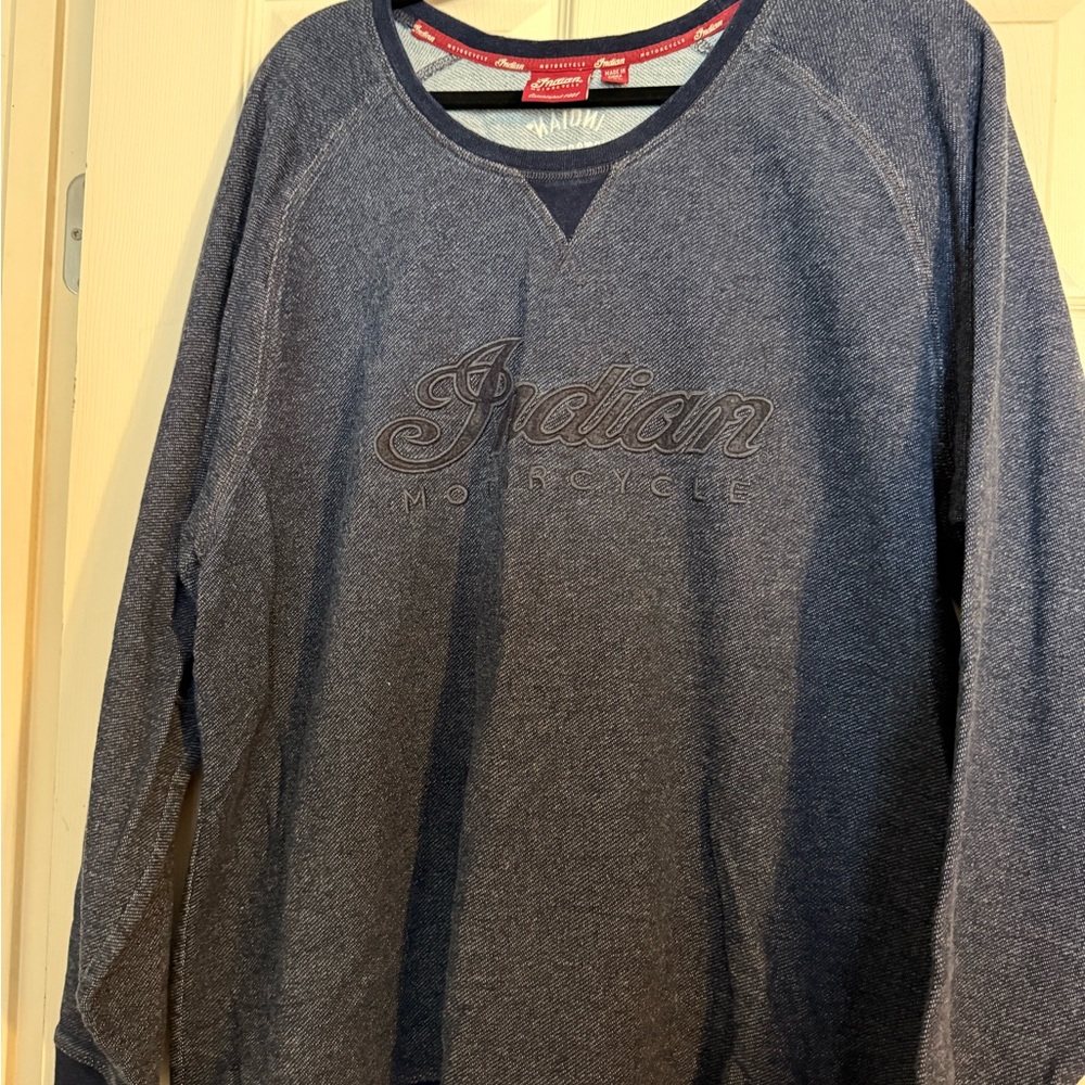 Authentic Indian Motorcycle Men's Navy Crewneck Sweatshirt